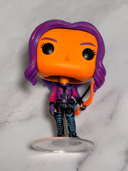 Funko Pop! Marvel Black Light Kate Bishop With Lucky Pizza Dog #1212 OOB