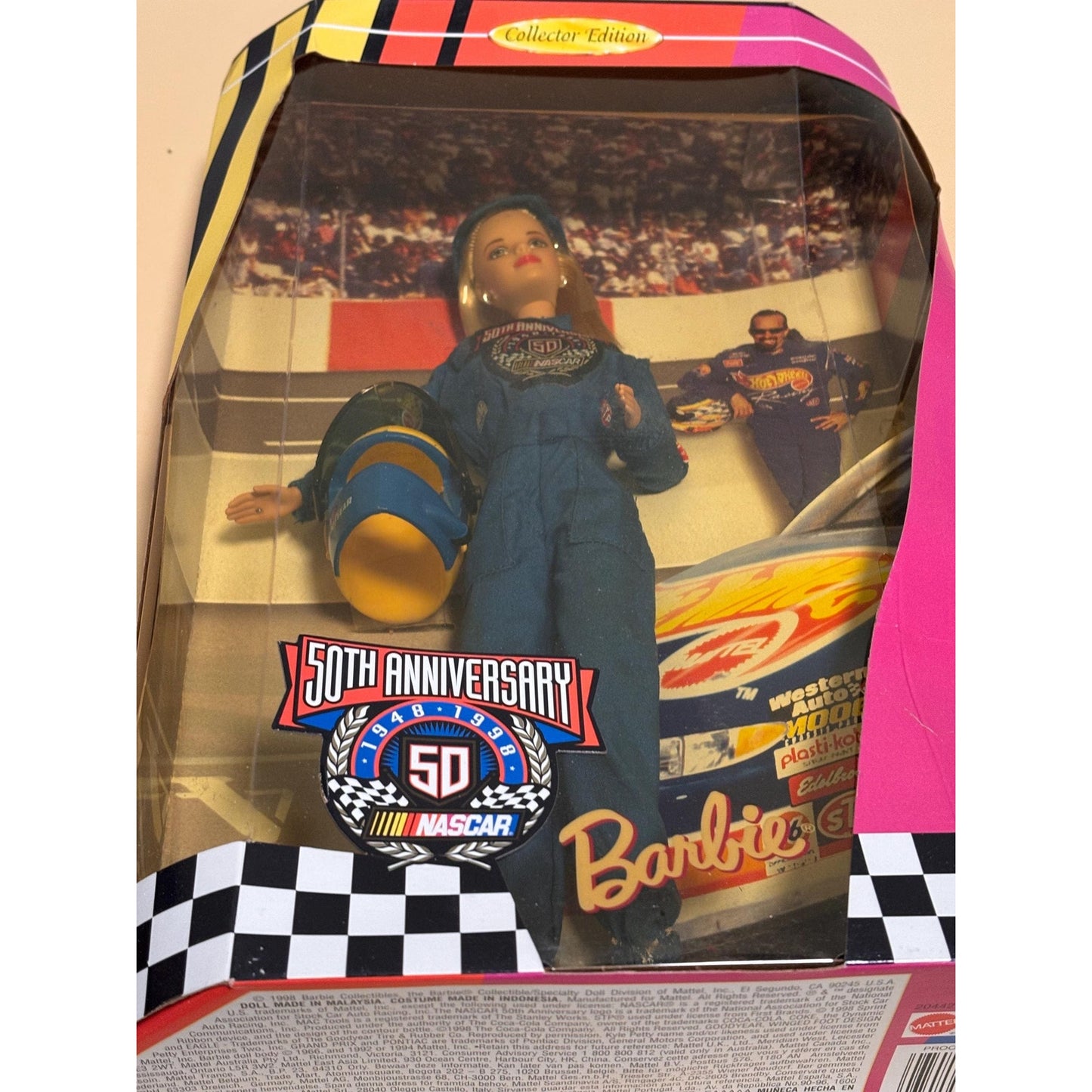 Barbie Nascar Doll 50th Anniversary Collector Edition 1948-1998 Mattel