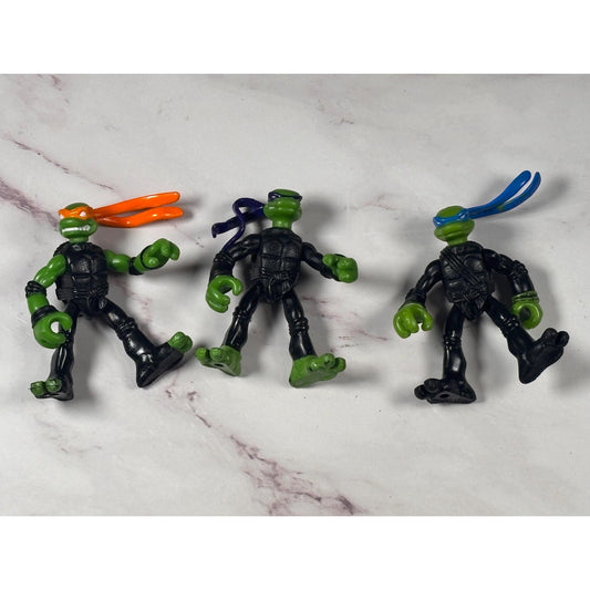 Lot of 3 TMNT Teenage Mutant Ninja Turtles 2.5" 2007 Playmates Action Figures