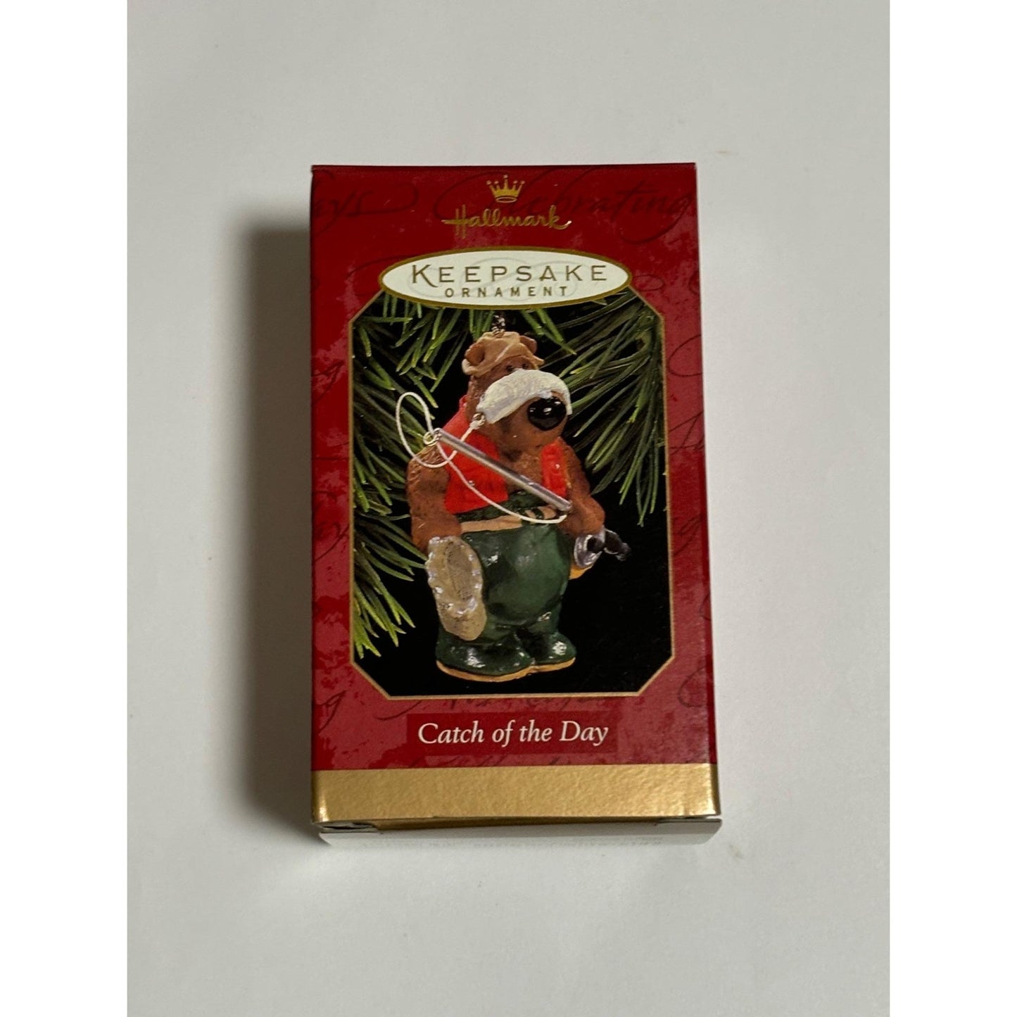 Hallmark Keepsake Ornament 1997 Catch the Day Fishing Bear Figurine Collectible