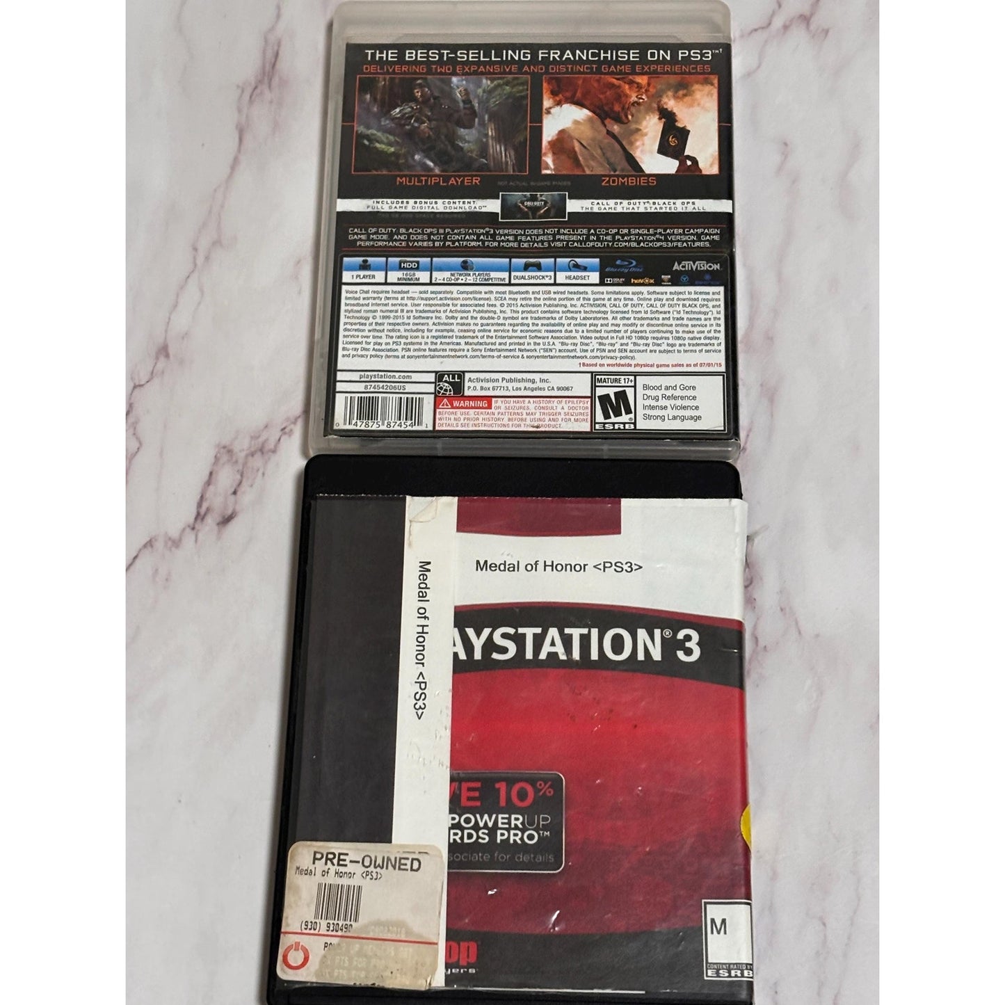 Lot of 2 Play Station 3 PS3 Games Call Duty Black Ops 3 Medal Honor Limited Ed