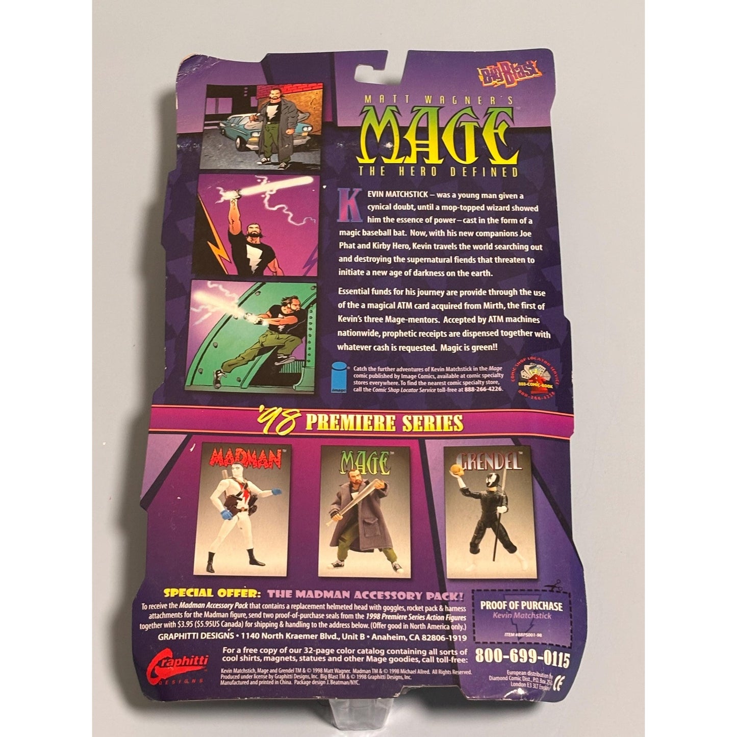 Matt Wagner’s Mage Kevin Matchstick ‘98 Premiere Series 8” graphitti Figure 1998
