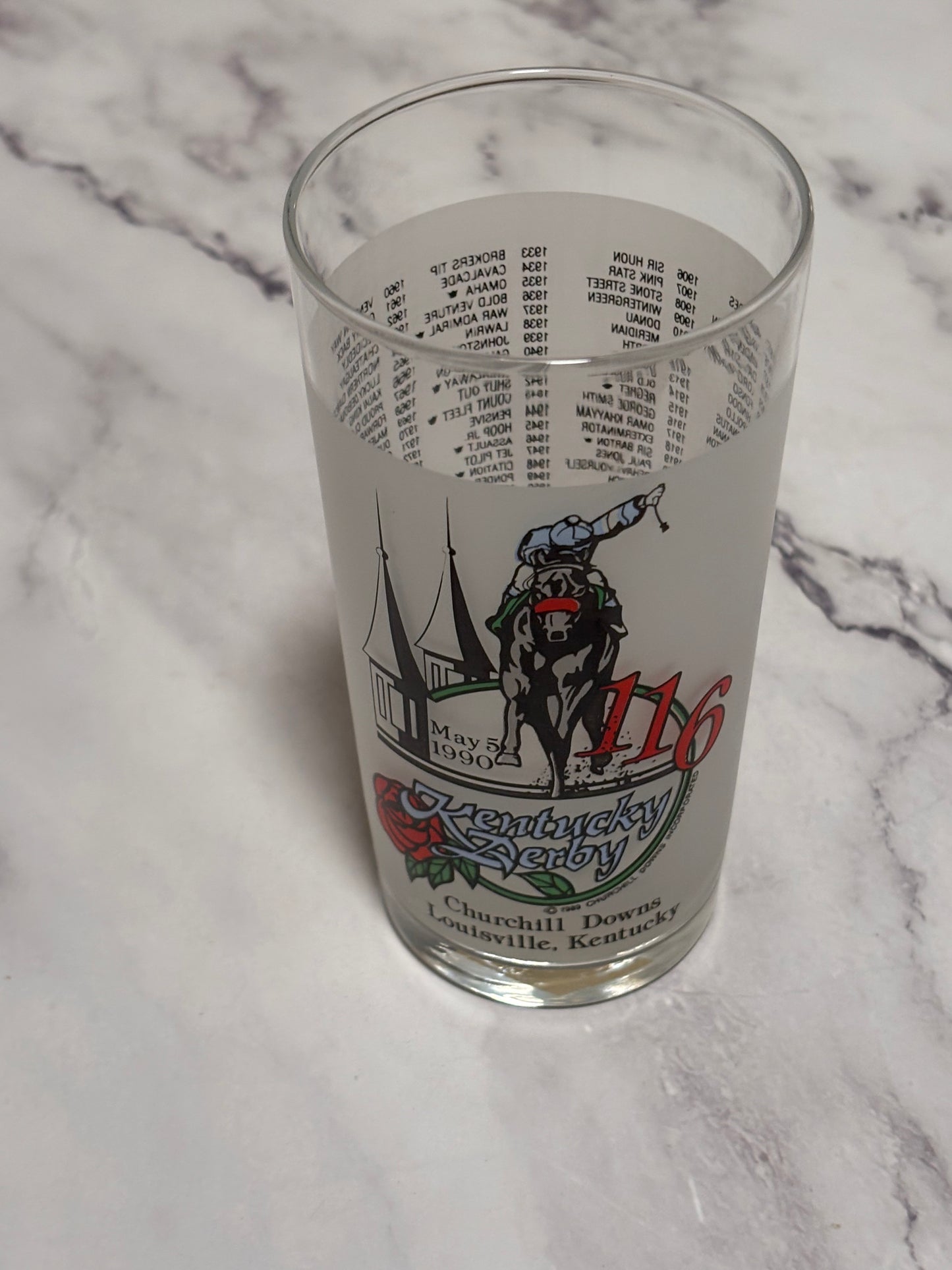 1990 Kentucky Derby Official 116th Churchill Downs Vintage Julep Glass Louisville
