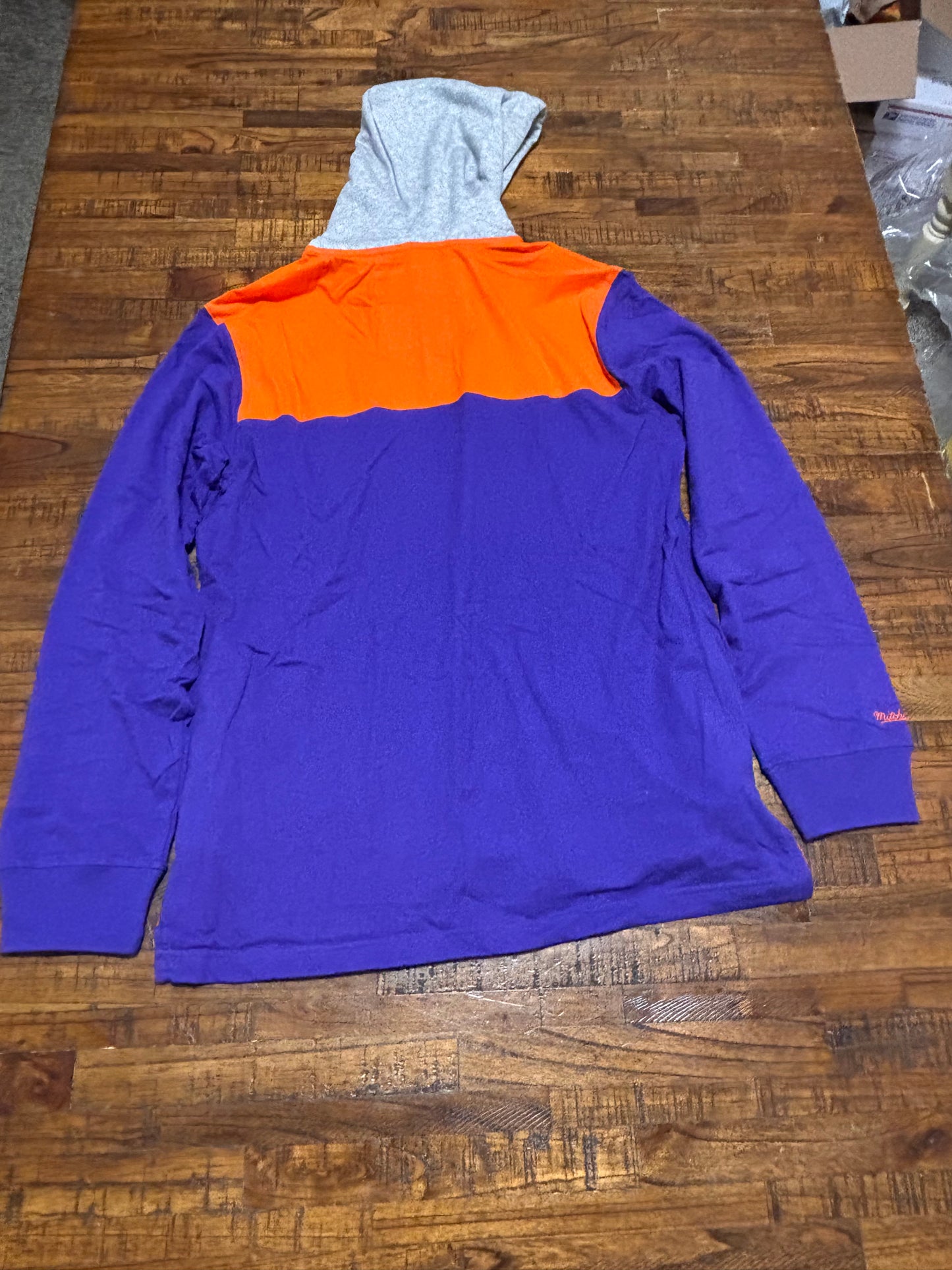 Phoenix Suns Mitchell & Ness NBA Retro Hardwood Classic HWC Split 1/4 Snap Lightweight Pullover Hoodie Shirt Orange Purple Gray Mens L Large New NWOT