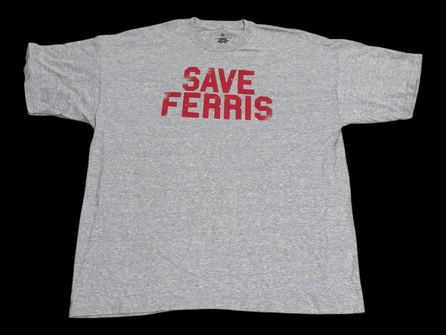 Ferris Bueller's Day Off Ripple Junction Mens Distressed Print Save Ferris T Shirt Red on Gray New NWOT 3XL Xtra Large