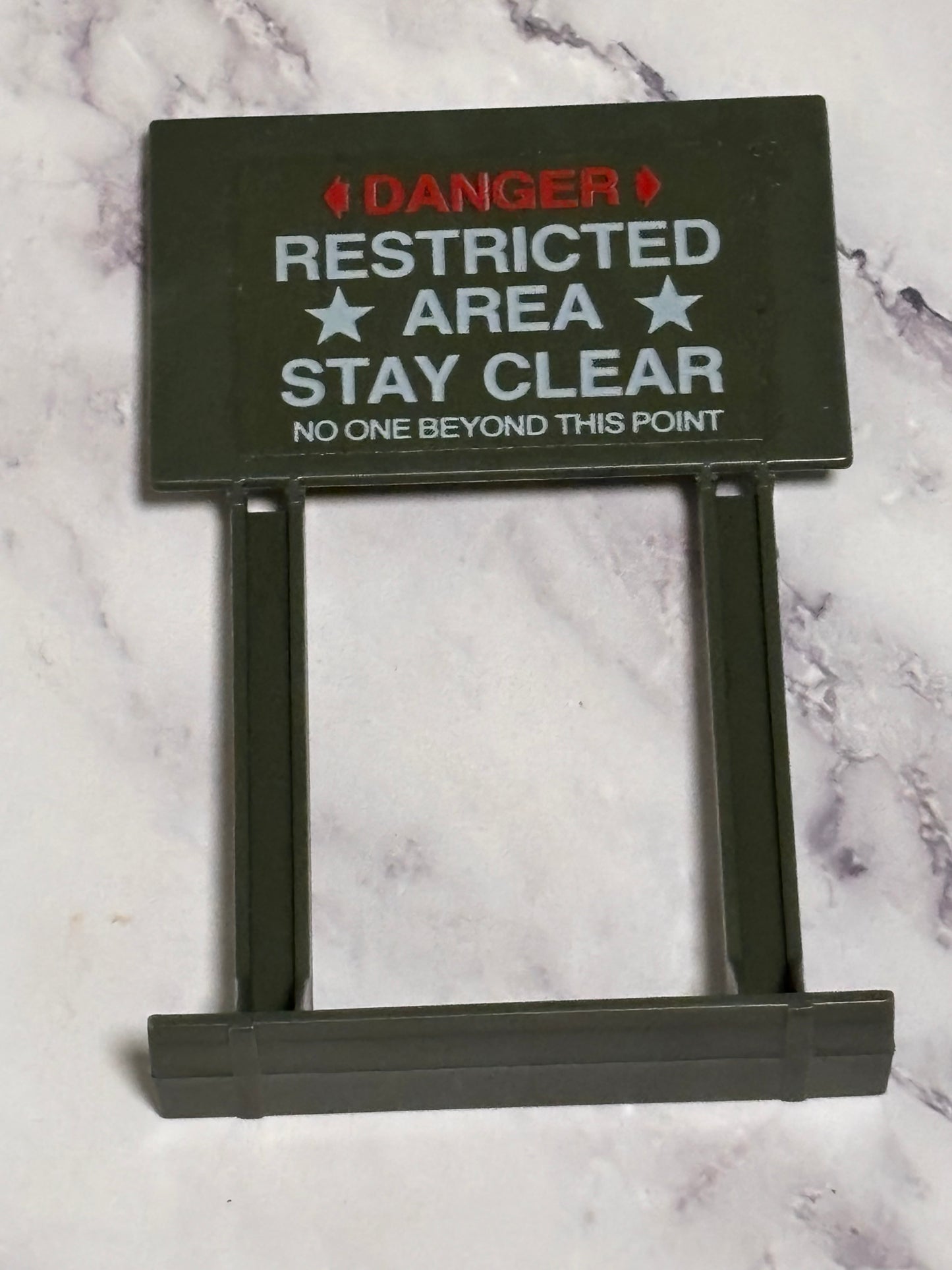 GI Joe Restricted Area Sign Hasbro Machine Gun Defense Unit Playset 1984 Vintage