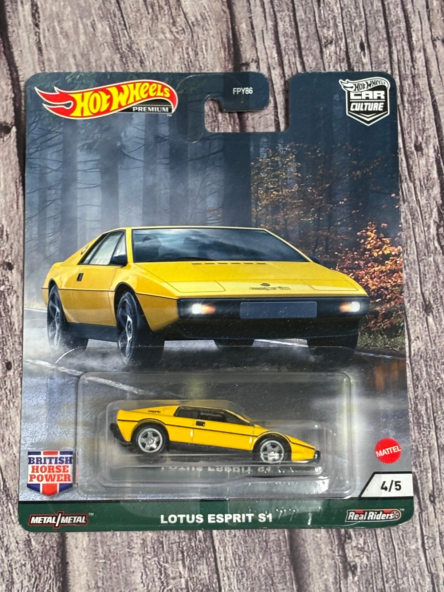 Hot Wheels Car Culture Lotus Esprit S1 Yellow 1:64 Diecast Car 4/5
