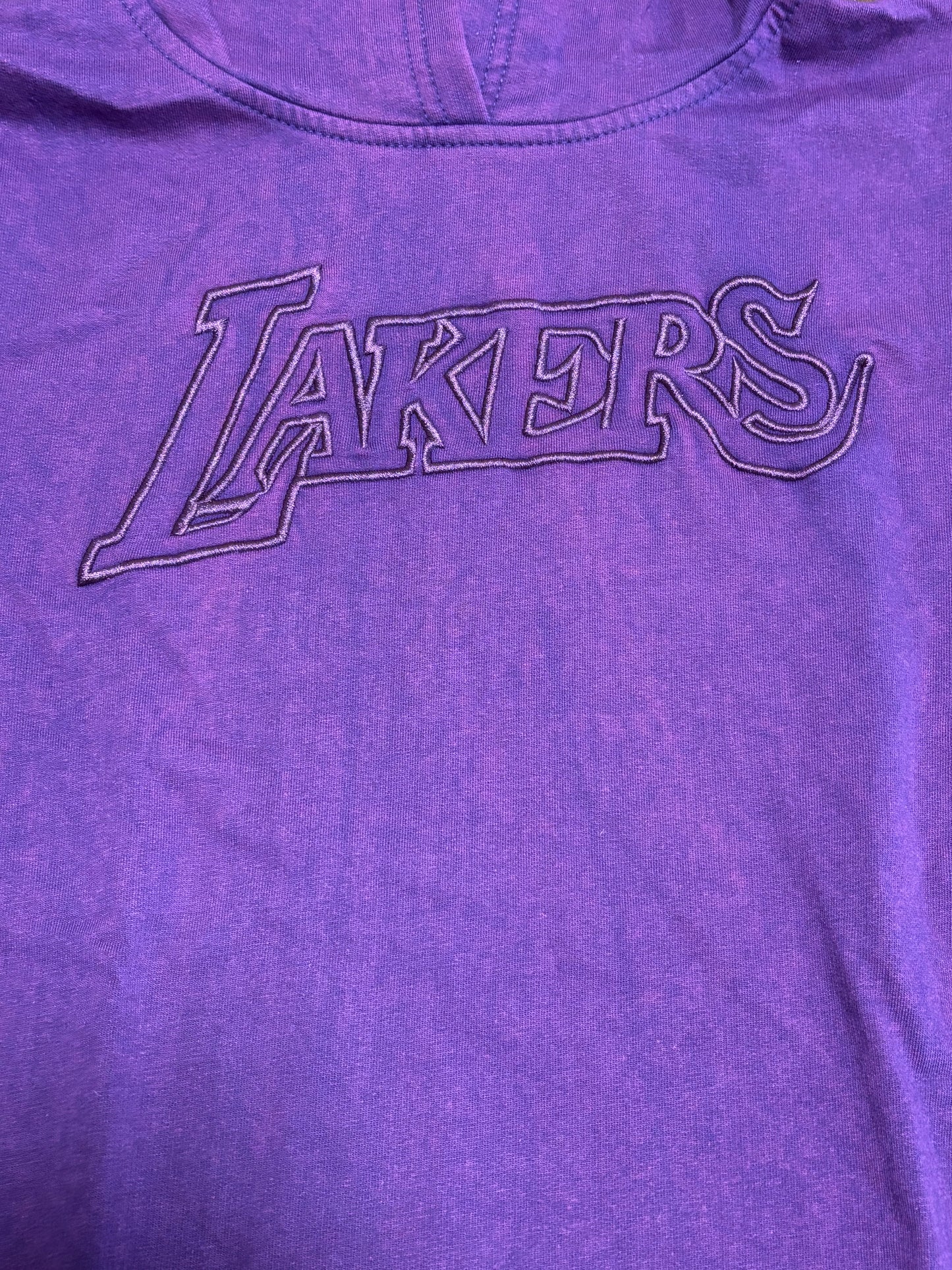 Los Angeles LA Lakers Mitchell & Ness NBA Retro Game Day Short Sleeve French Terry Hoodie Purple Youth Kids Medium M 10-12 New NWOT