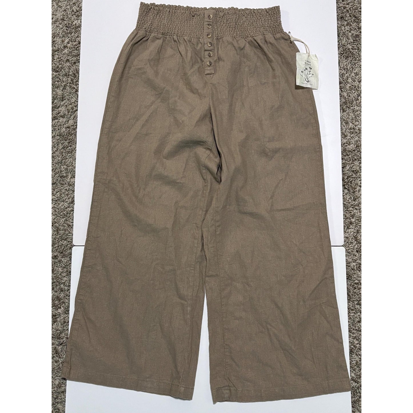 Indigo Rein Pants Womens Beige Wide Leg Loungers Slacks Medium M NWT