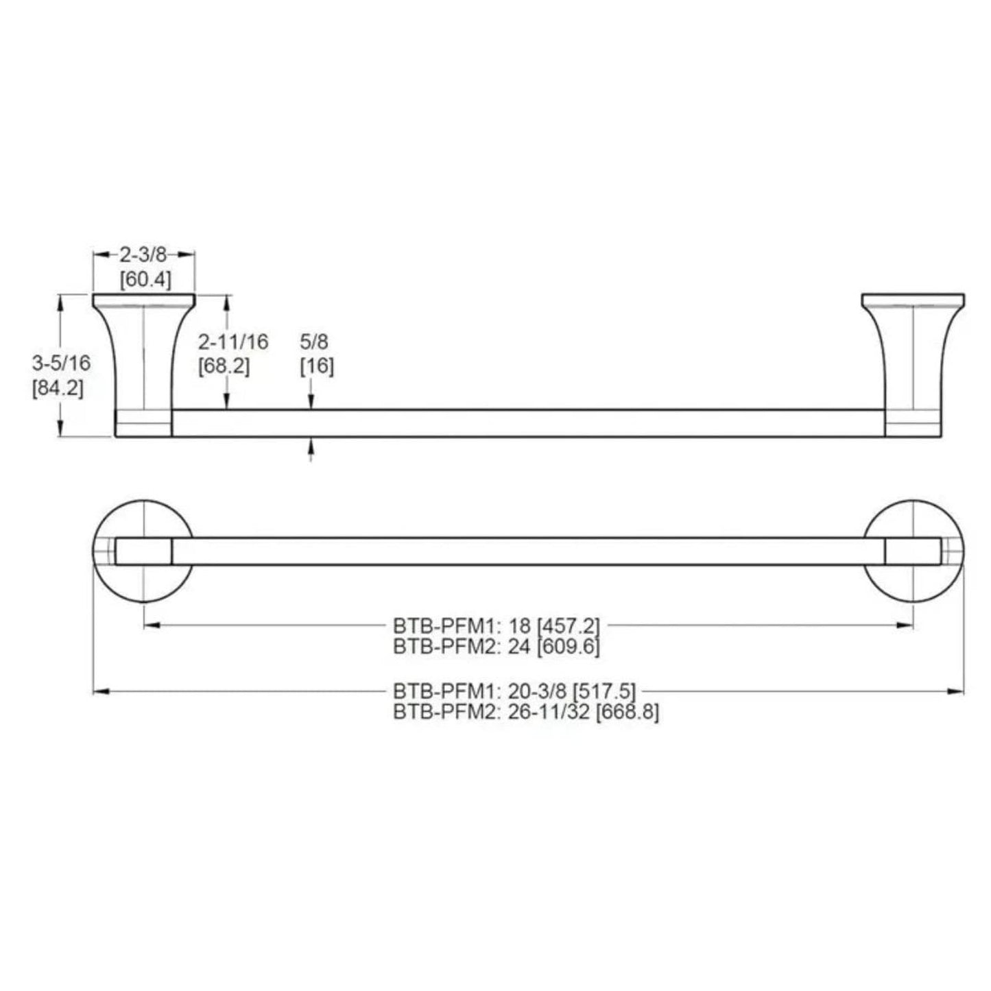 Pfister BTB-LR1GS Ladera 18-Inch Towel Bar in Spot Defense Brushed Nickel