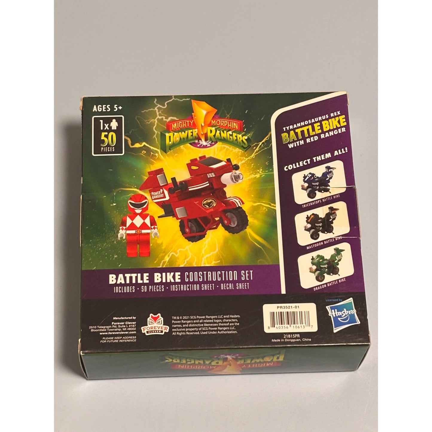 Power Rangers Red Ranger Tyrannosaurus Rex Battle Bike 50 Pc Construction Set