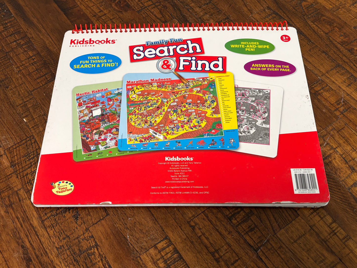 Family Fun Search & Find Write and Wipe Spiral Pad Paperback KidsBooks