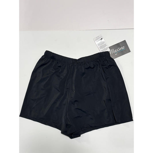 Maxine of Hollywood Women Black Stretch Jogger Bikini Bottom Shorts Size 8 NWT