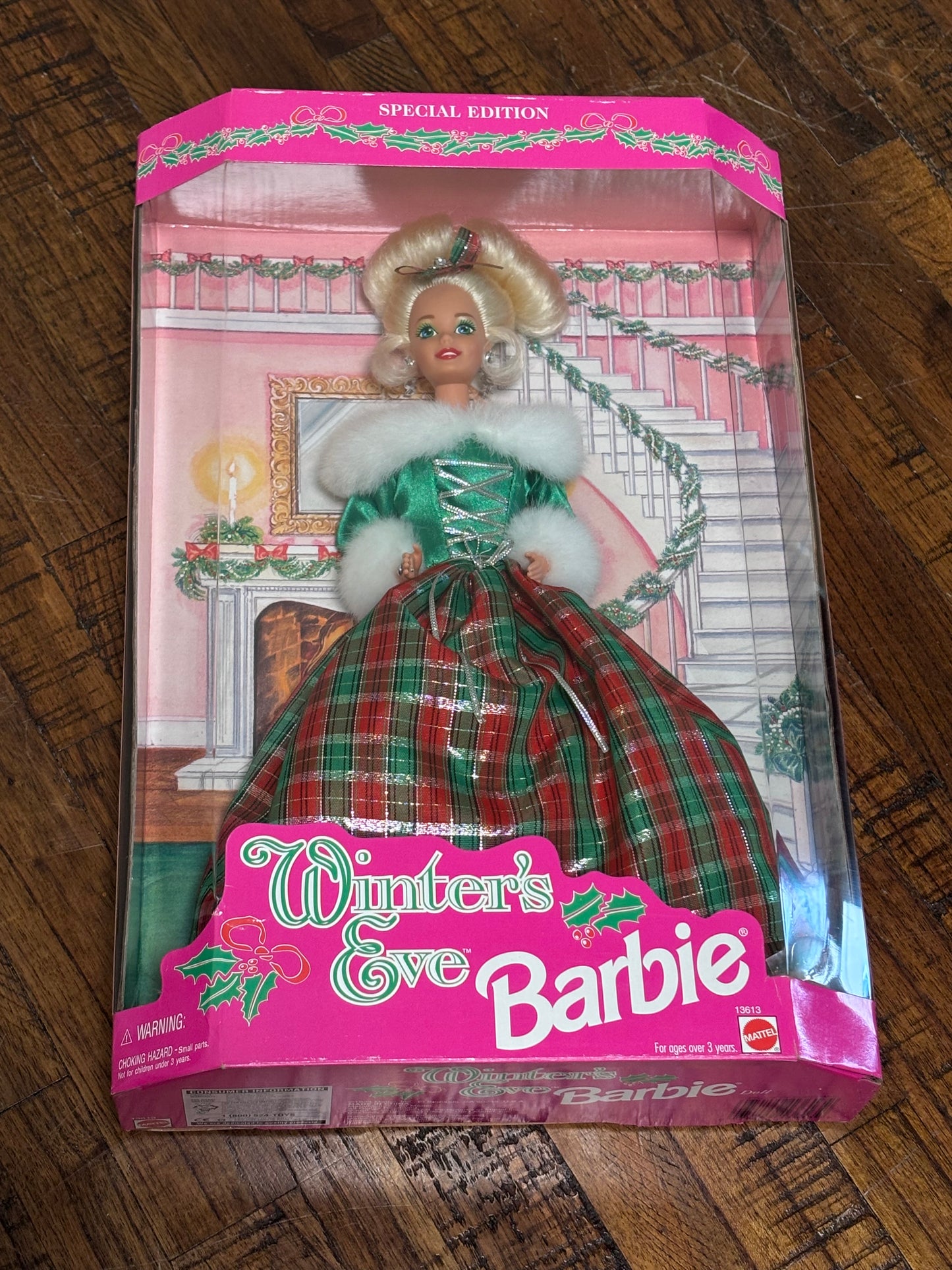 Mattel Barbie Winters Eve Doll Special Holiday Edition 1994 Tartan Plaid 13613