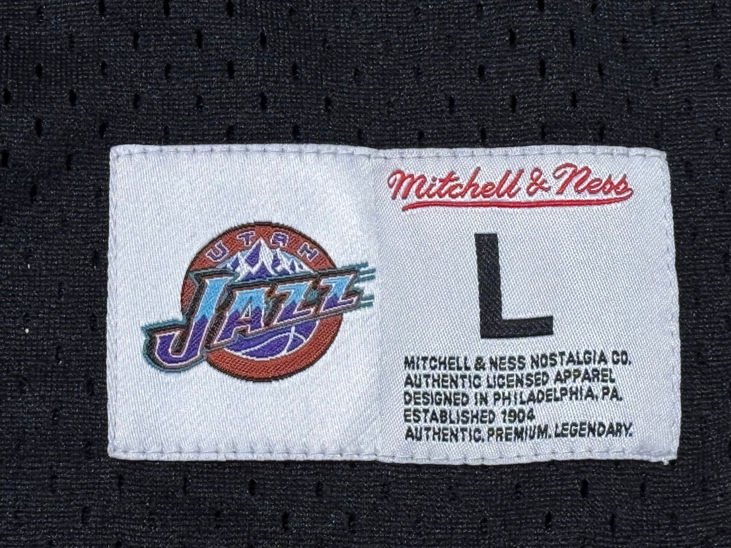Utah Jazz Mitchell & Ness NBA Retro Hardwood Classic HWC Evergreen Mesh Shirt Jersey Black Teal Turquoise Mens Large L New NWOT