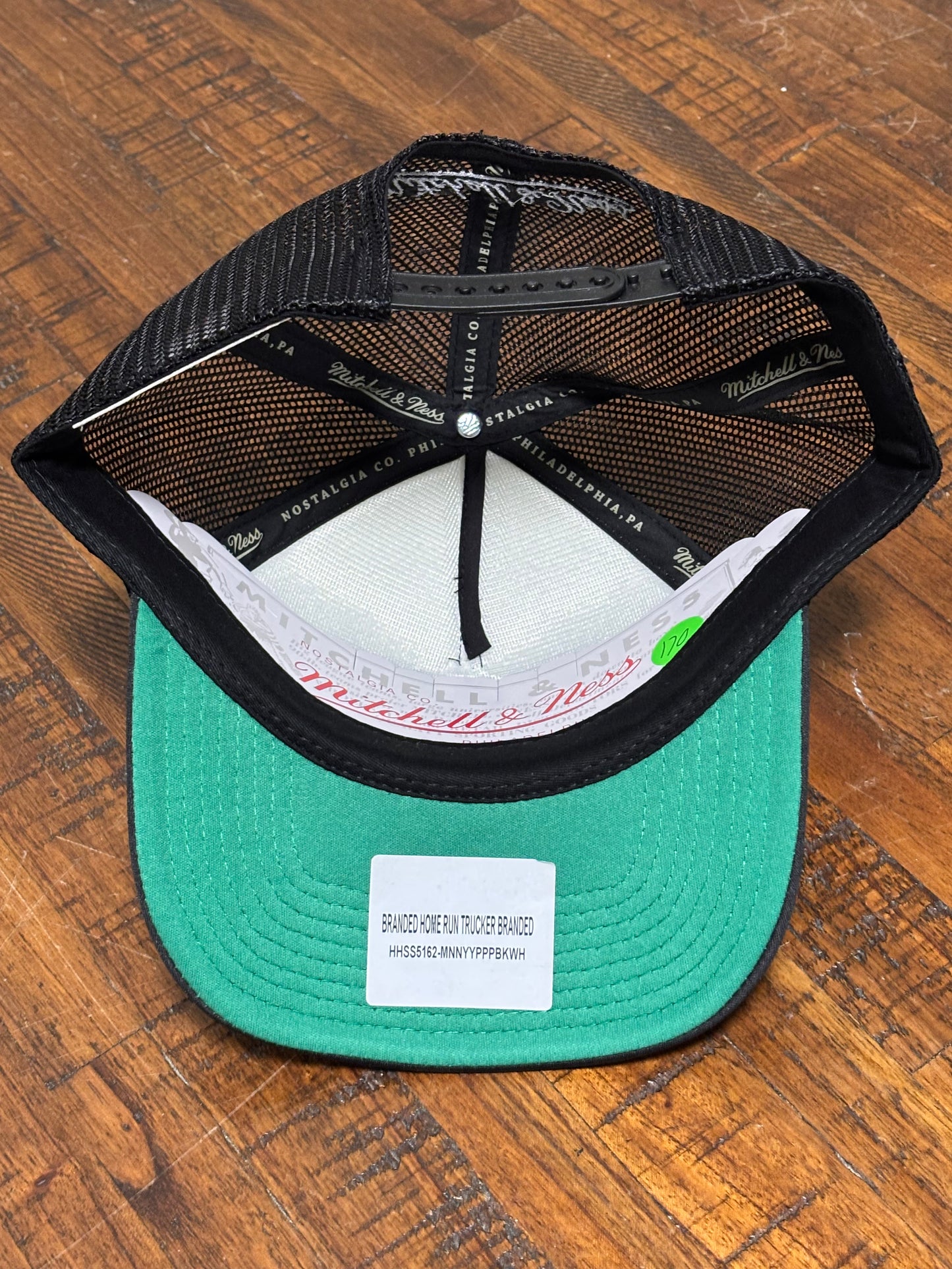 Mitchell & Ness Branded Home Run Baseball Vintage Snapback Adjustable Mesh Trucker Hat Fit Cap Black White Cream New