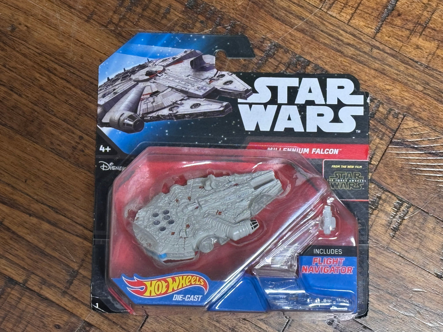 Disney Hot Wheels Mattel Star Wars Force Awakens Millennium Falcon Starship 2014 w/ Flight Navigator Die Cast New