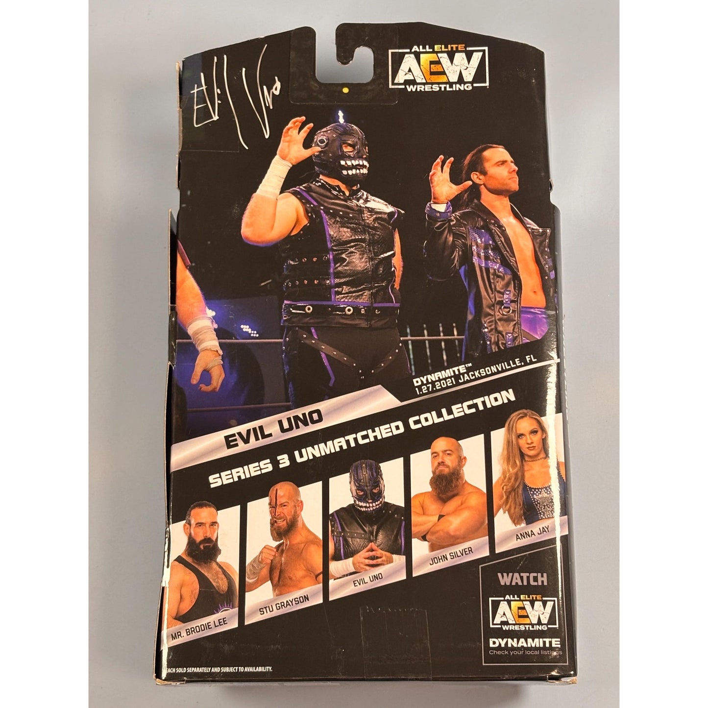 AEW Evil Uno Figure #19 - Unmatched Collection Series 3 Jazwares 2021 New 10.5”