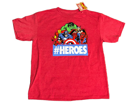 Marvel Kids Youth Boys Women #Heroes Red aj11Spider-Man Hulk Thor Captain America Iron Man T-Shirt Shirt L Large New NWT