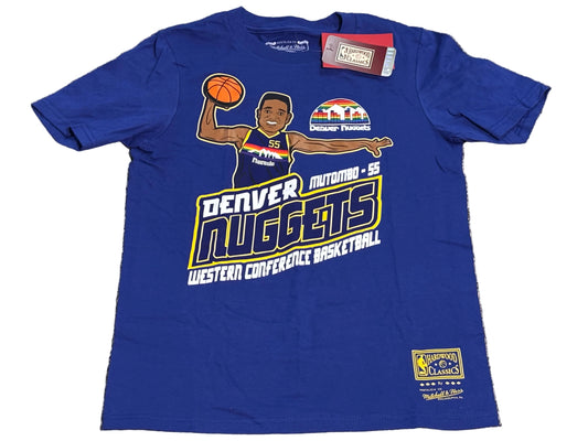 Dikembe Mutombo Denver Nuggets Mitchell & Ness 1991/92 Retro Hardwood Classics Swingman T Shirt Royal Blue Youth Kids Medium M 10/12 New NWT