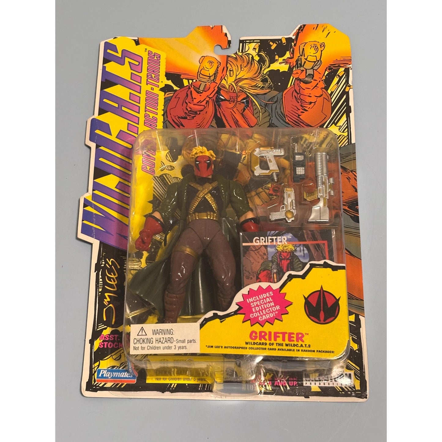 1994 Playmates Jim Lee’s Wild C.A.T.S GRIFTER Action Figure w/Collector card