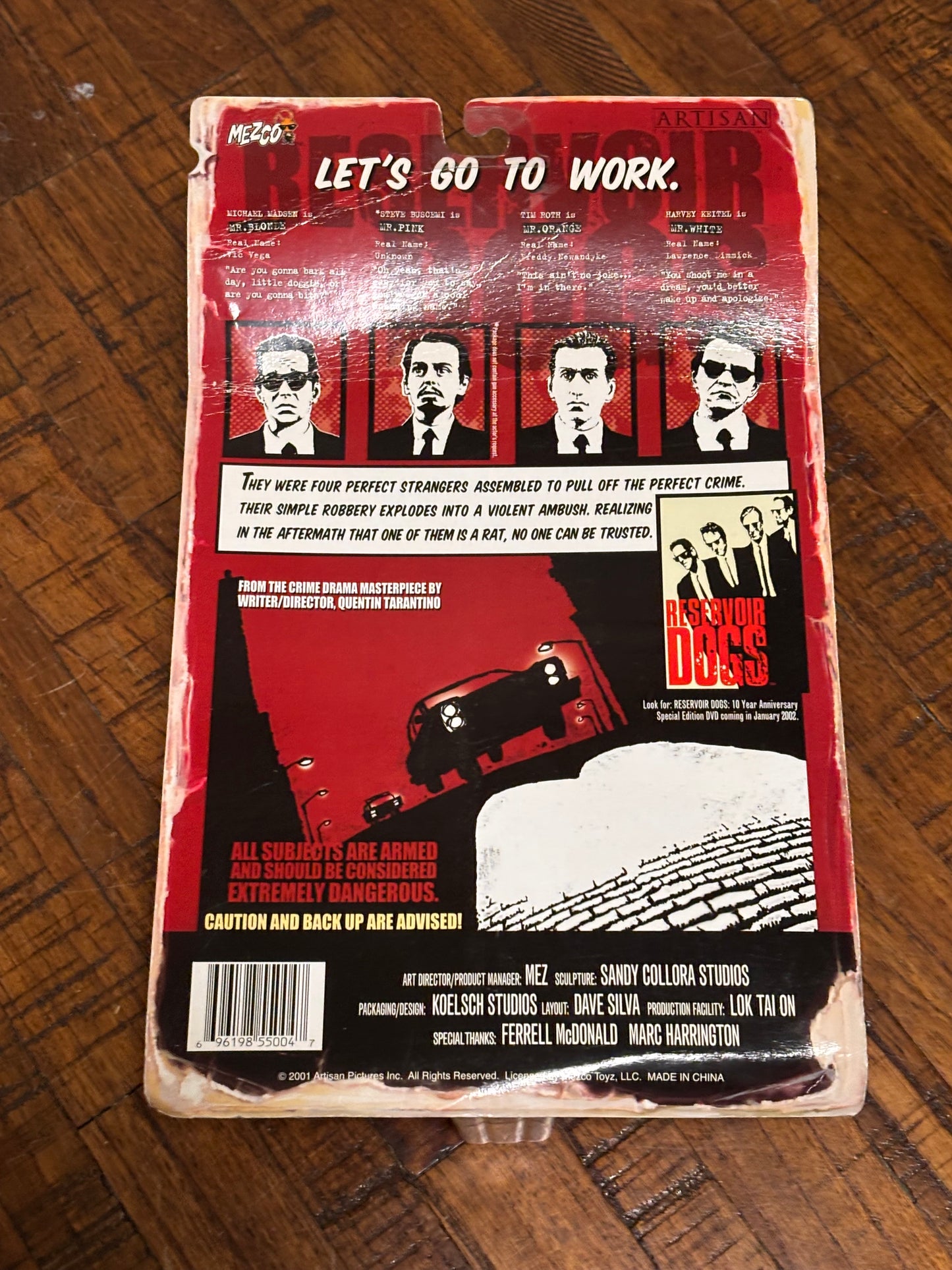 Reservoir Dogs Mr. White Action Figure Mezco Toys Artisan Pictures 2001 Harvey Keitel New