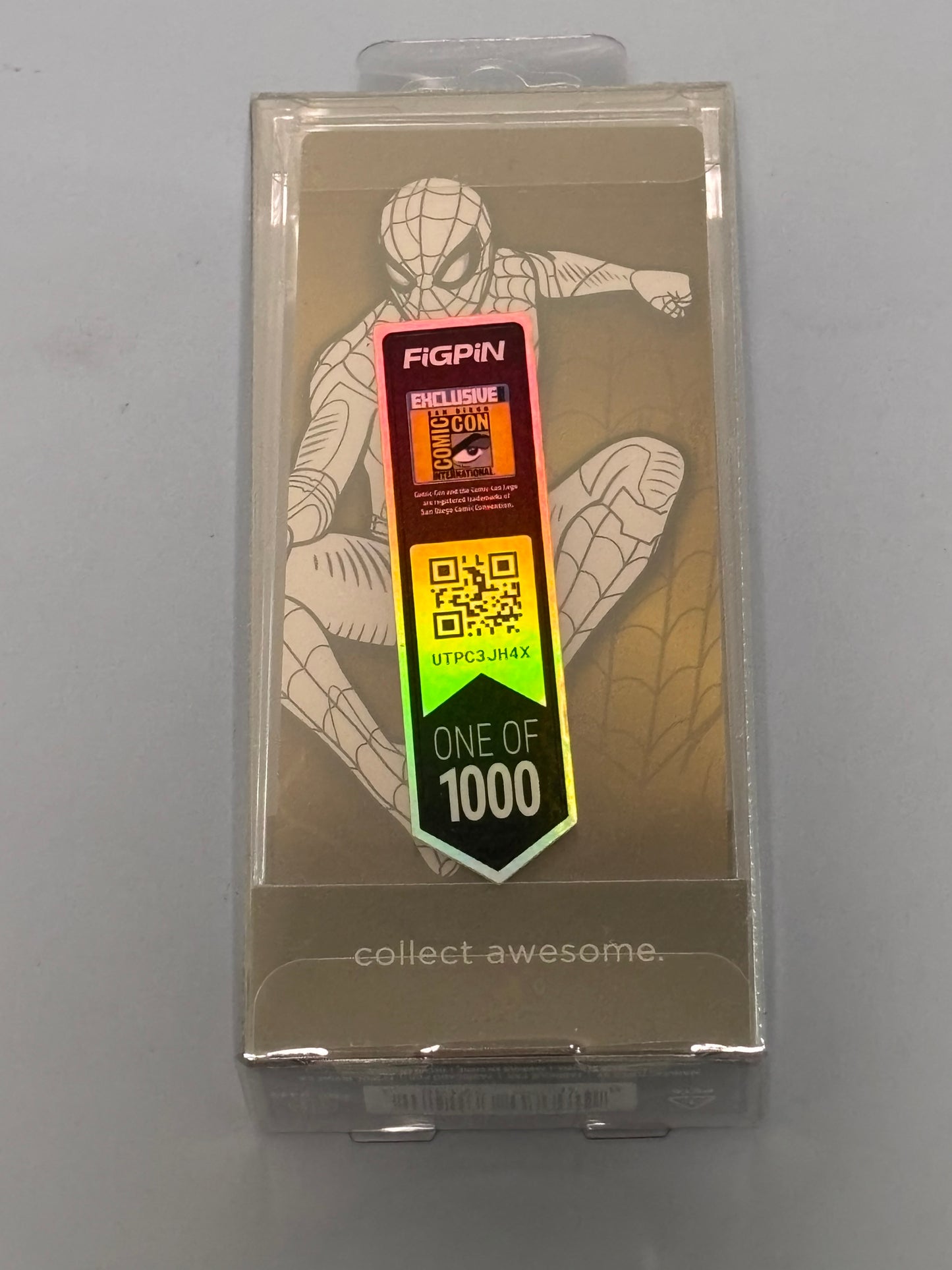 SDCC 2022 FiGPiN Marvel Spider-Man 922 Exclusive Pin LE 1000 Black White Sketch