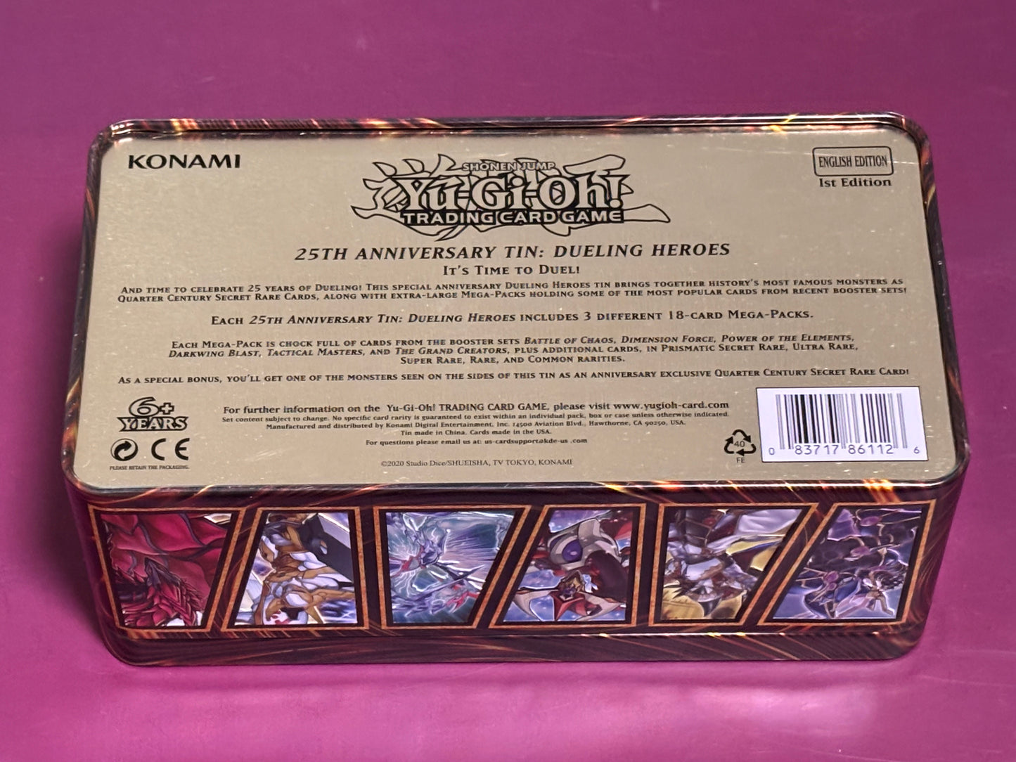 Yu-Gi-Oh Trading Card Game 25th Anniversary Collectible Empty Tin