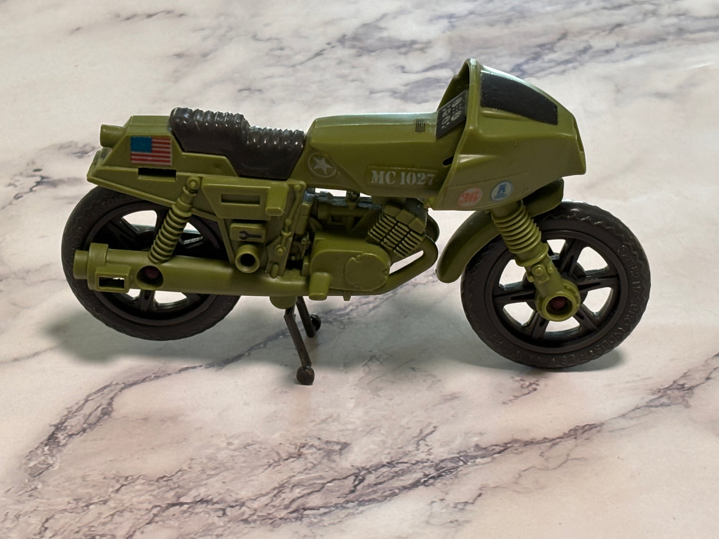 G.I. Joe R.A.M. Rapid Fire Motorcycle Military Action Bike Green Vintage 1982 MC 1027
