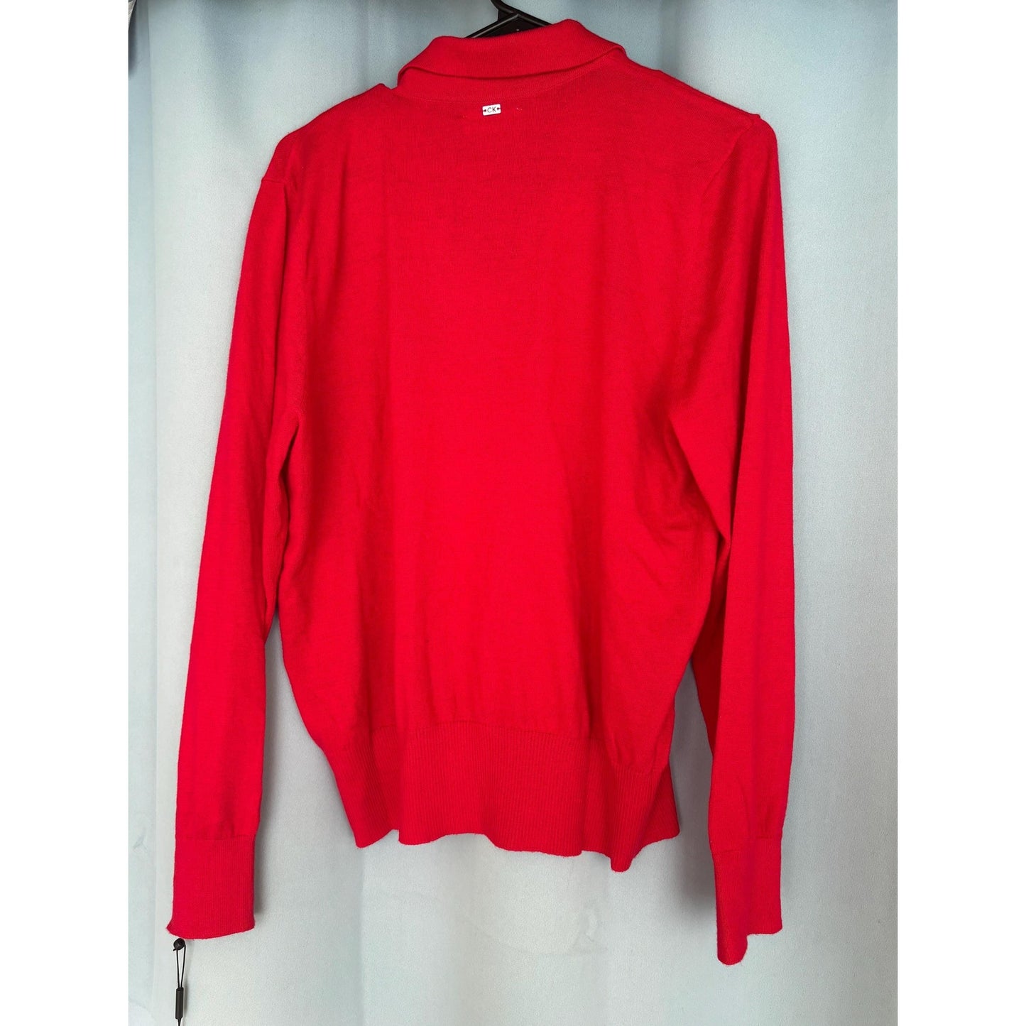 Calvin Klein Scarlet Extra Fine Merino Blend V-Neck Sweater NWT XL
