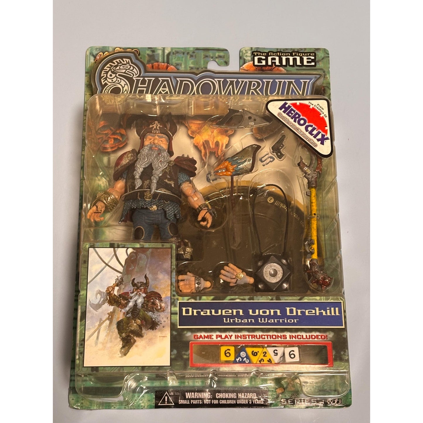 Shadowrun Draven von Drehill Urban Warrior HeroClix Action Figure Game 2003