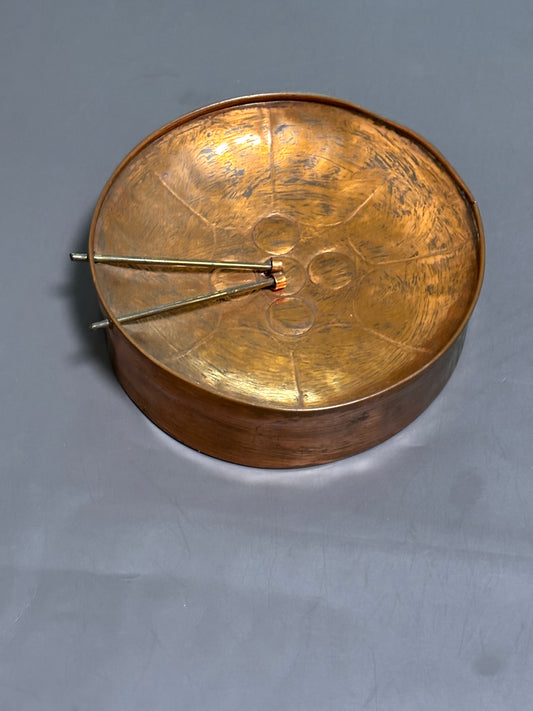 Vintage Copper Novelty Ashtray - in the Shape of a Drum Vintage