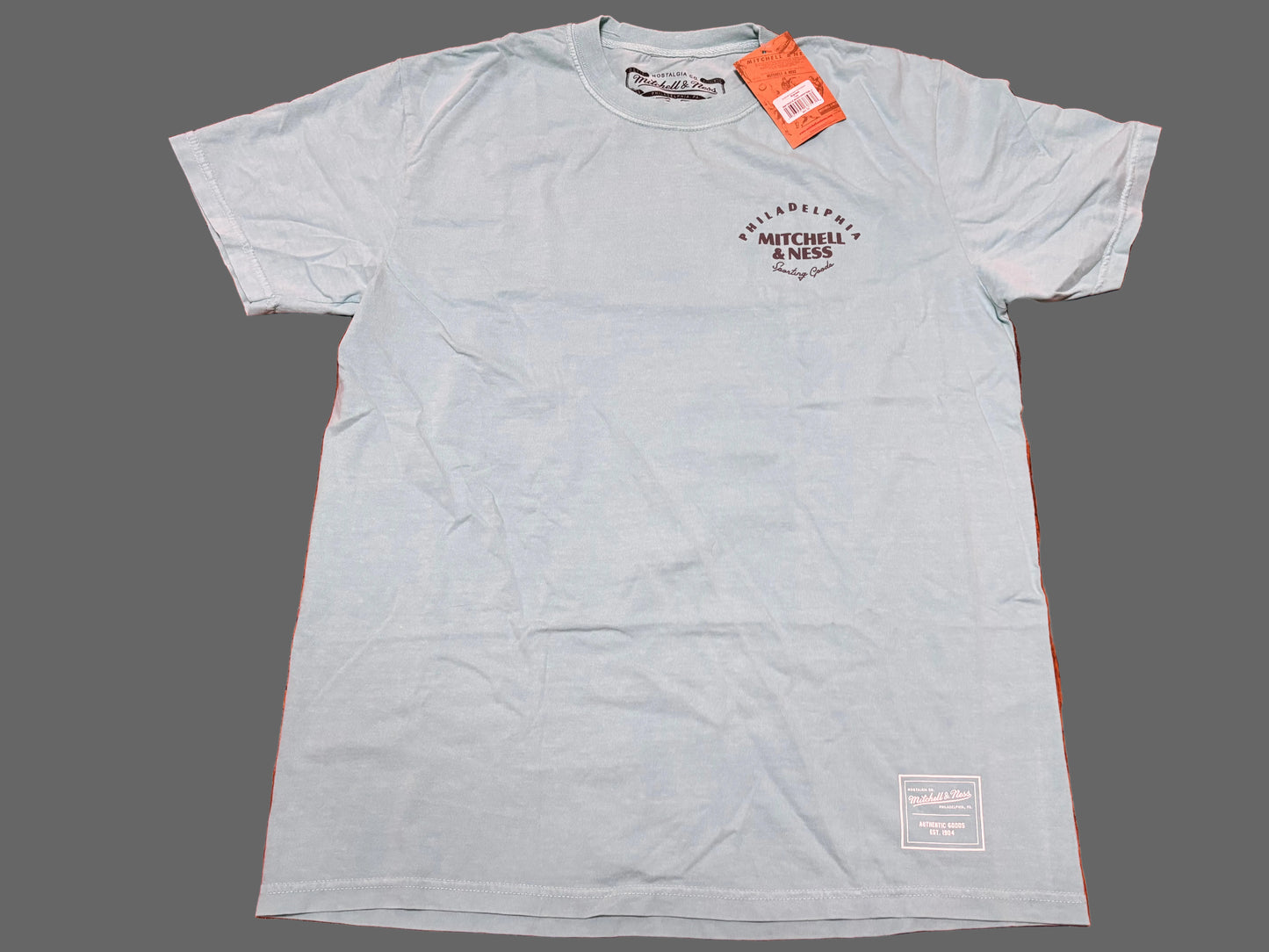 Mitchell & Ness Branded Heavyweight Circle Short Sleeve Tee T Shirt Teal Blue Men’s Large L New NWT