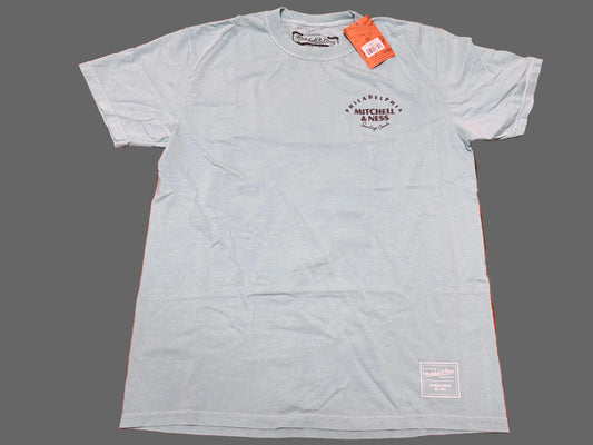 Mitchell & Ness Branded Heavyweight Circle Short Sleeve Tee T Shirt Teal Blue Men’s Large L New NWT