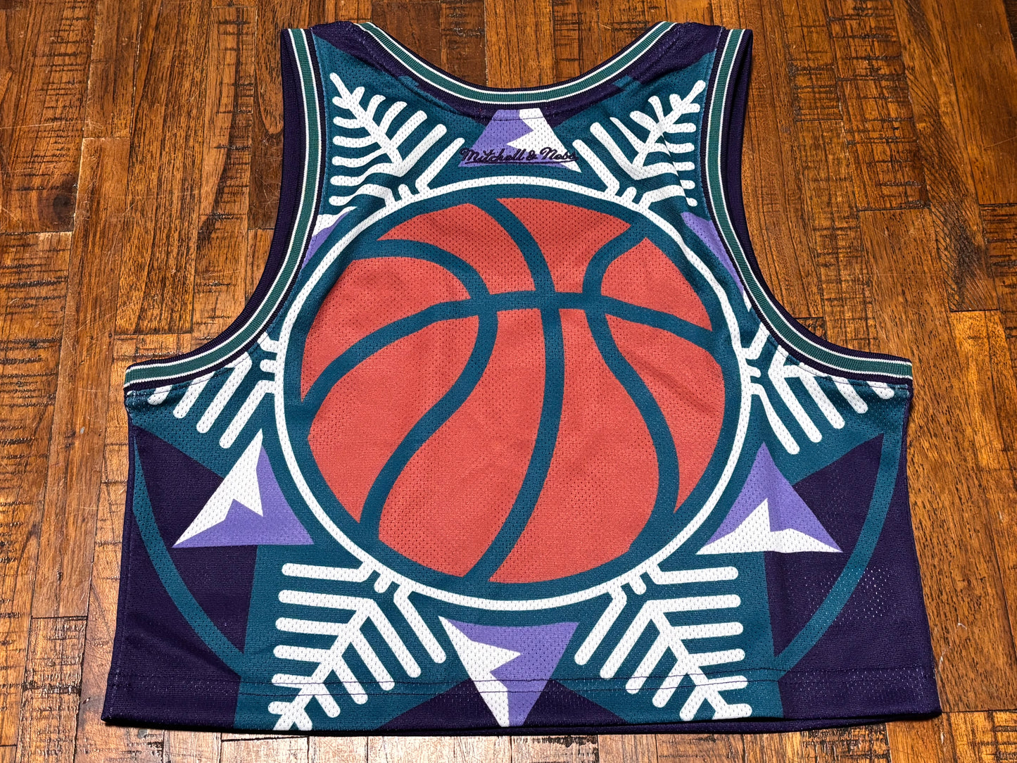 Utah Jazz Mitchell & Ness NBA Retro Hardwood Classic HWC Blown Own Fashion Jersey Shirt Women’s Purple Blue Medium M New NWOT