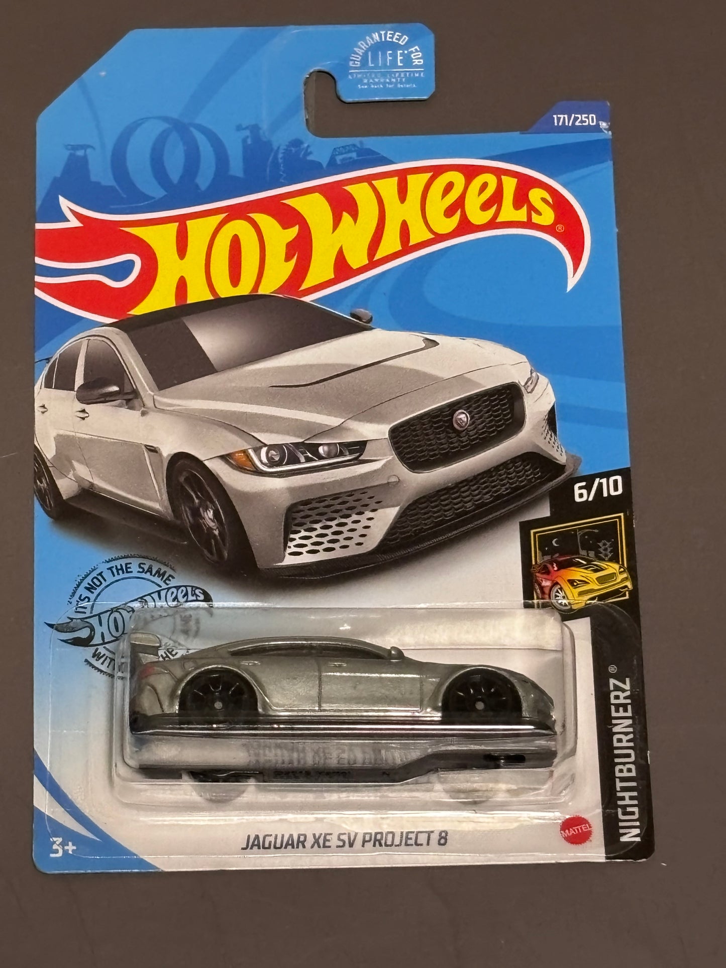 Hot Wheels Jaguar XE SV Project 8 Silver # 171/250 Nightburnerz # 6/10 New 2020