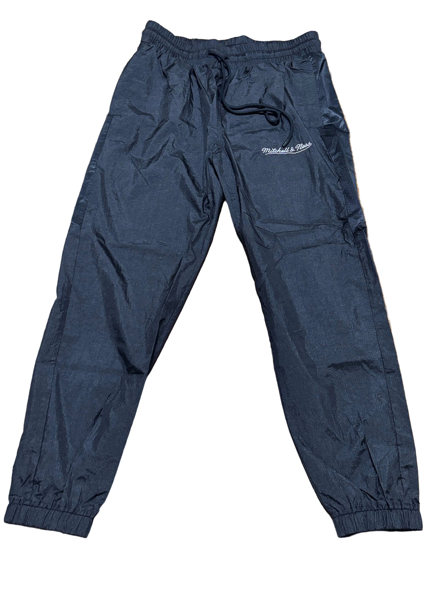 Mitchell & Ness Branded Windbreaker Track Jogger Pants Drawstring Black Men’s Large L New NWOT