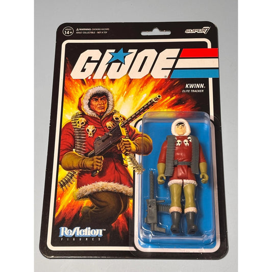 Kwinn G.I. Joe Elite Tracker Retro Action Figure 3.75" Reaction Toy Super7 2021