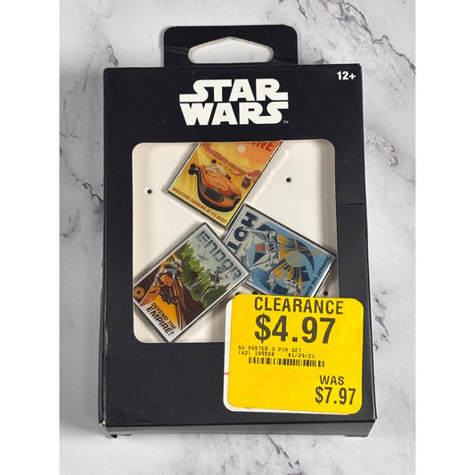 Disney Star Wars Enamel Pin (Poster Design) Tatooine Hoth Endor Set by Salesone