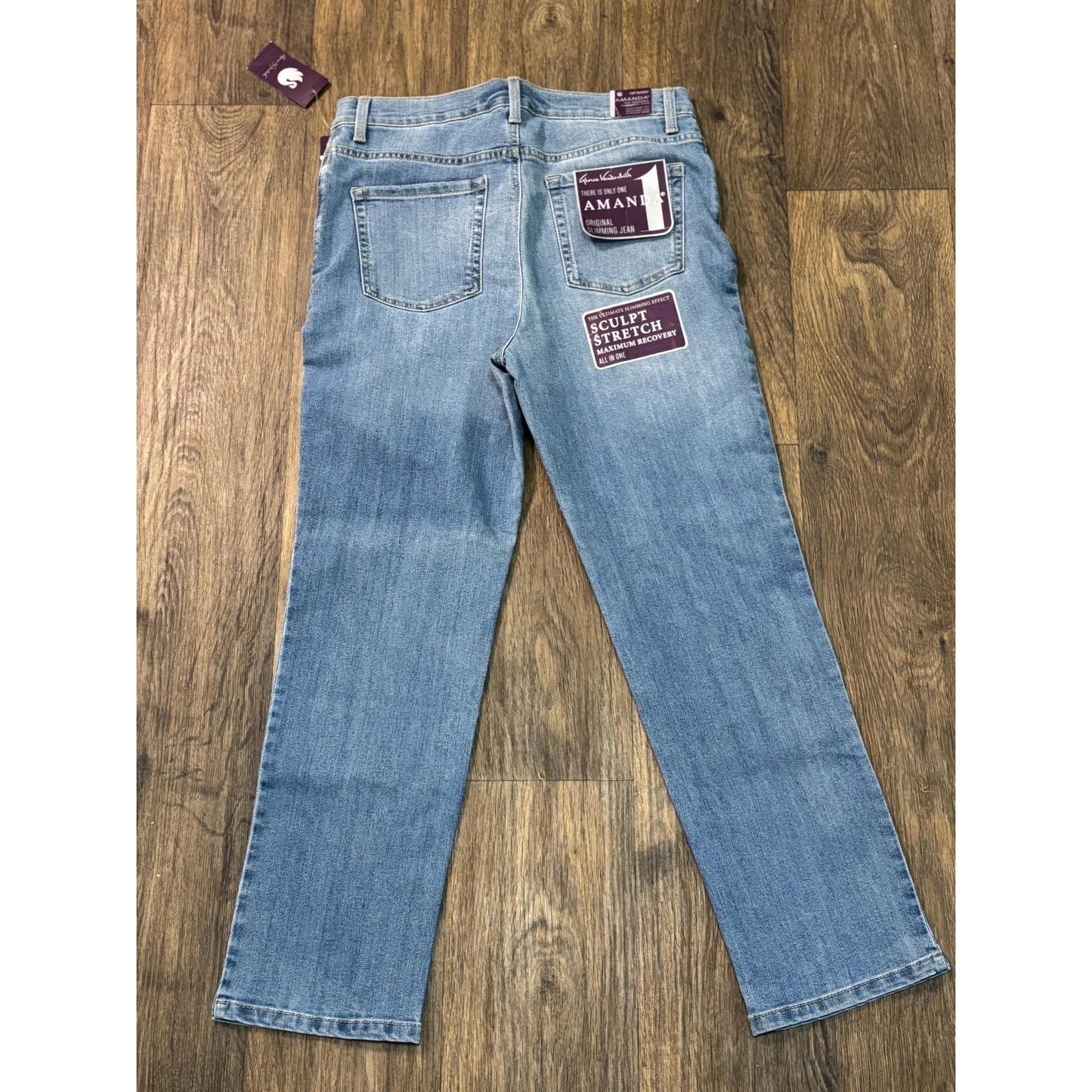Gloria Vanderbilt Women's Amanda Blue Jeans Classic Rise Tapered 10P Short NWT