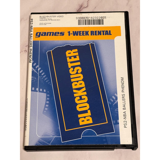 NBA Ballers: Phenom PS2 (Sony PlayStation 2, 2006) Game Only BlockBuster Case