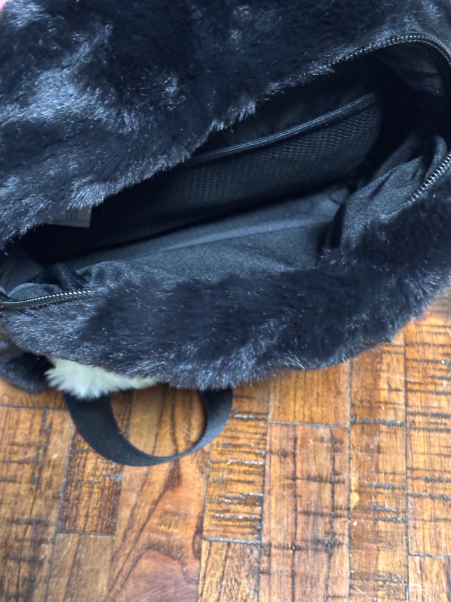 Nike Sportswear Futura 365 Faux Fur Mini Backpack Black FB3049-010 New NWT