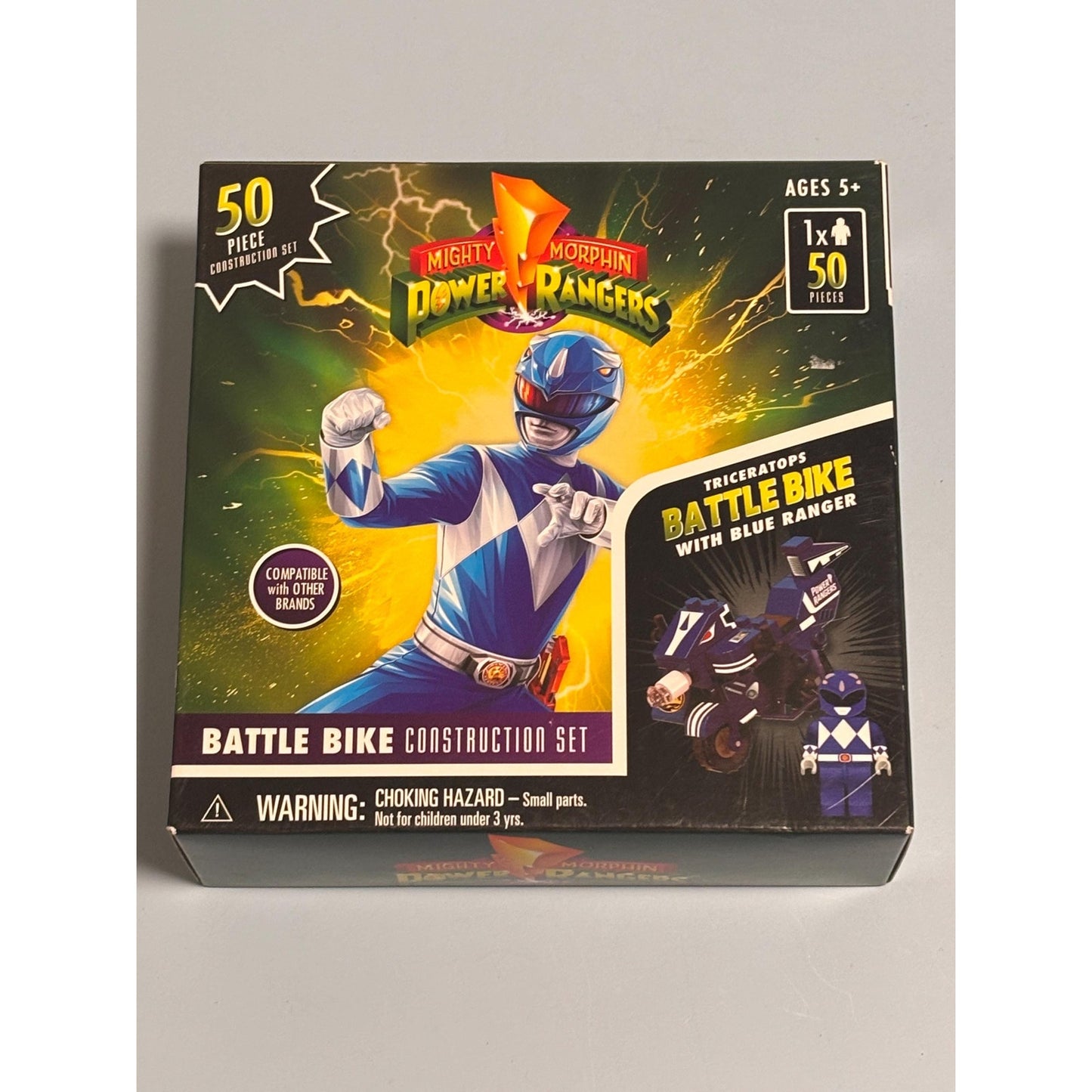 Hasbro Mighty Morphin Power Rangers Blue Ranger & Battle Bike Construction Set