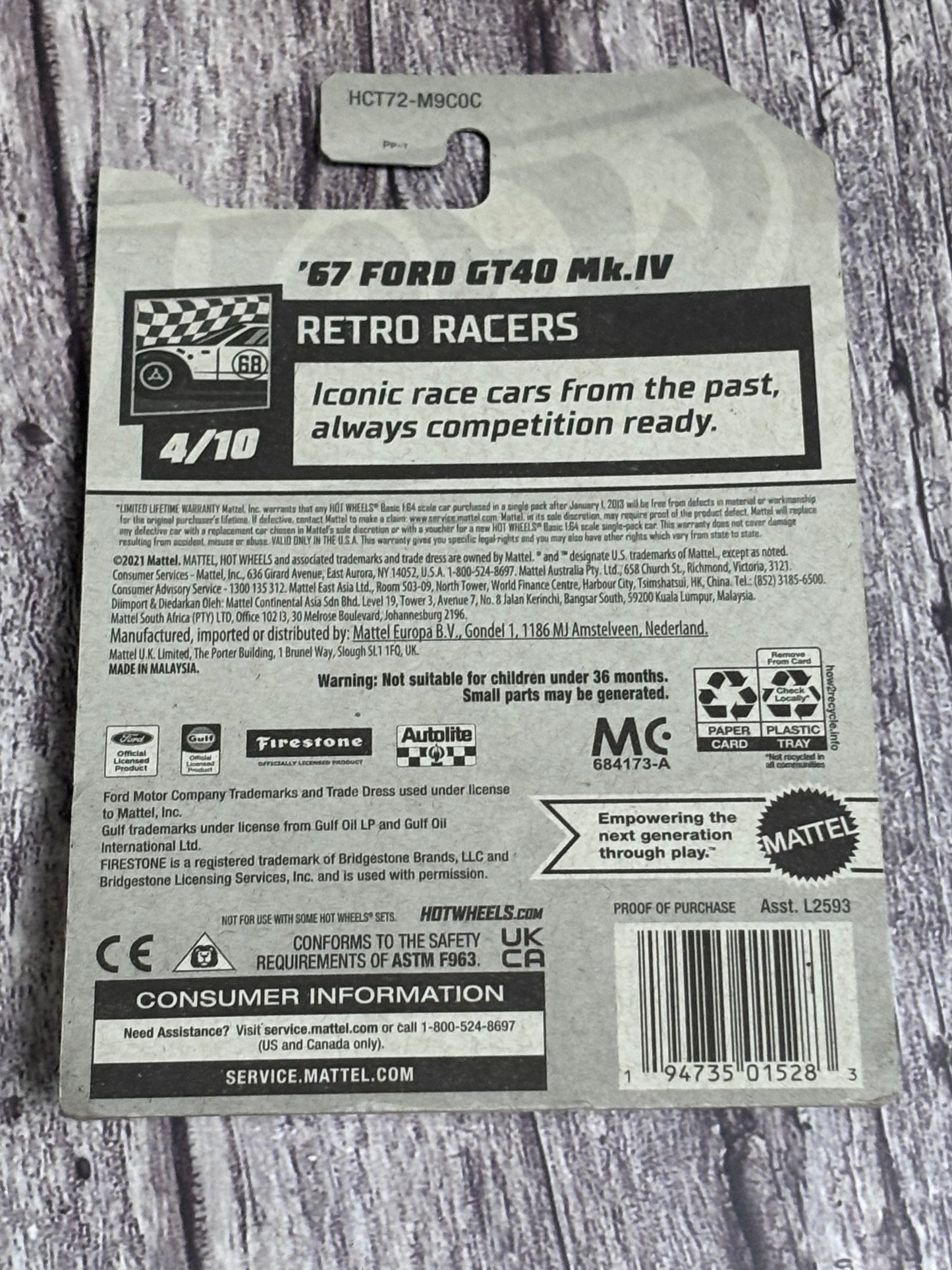2022 Hot Wheels 67 Ford GT40 MK.IV Retro Racers 4/10 Gulf Firestone Ryu's Rides