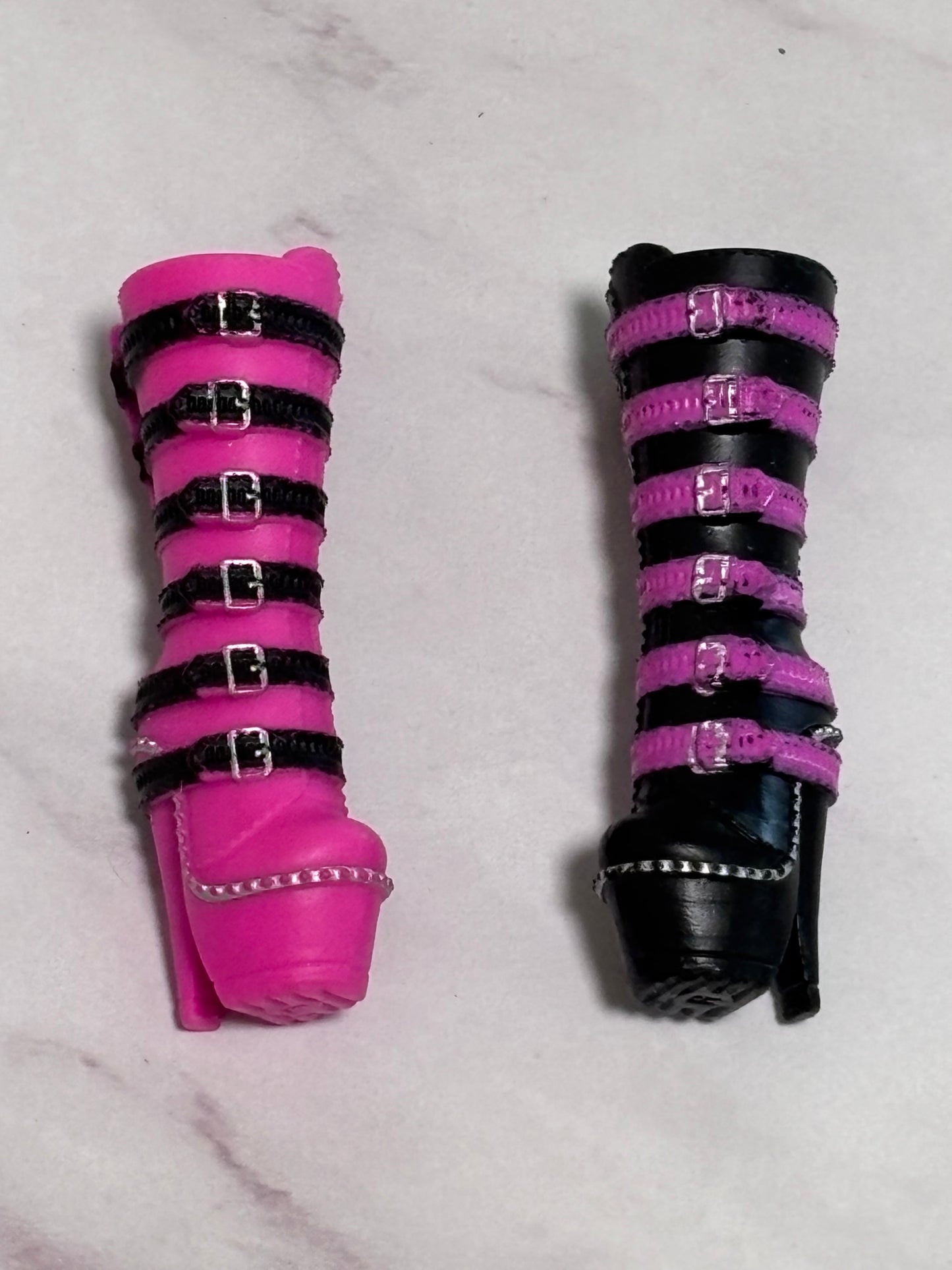Lol Surprise Omg Doll Shoes Shoe Metal Chick Babe Black Pink Buckle Heel Boots