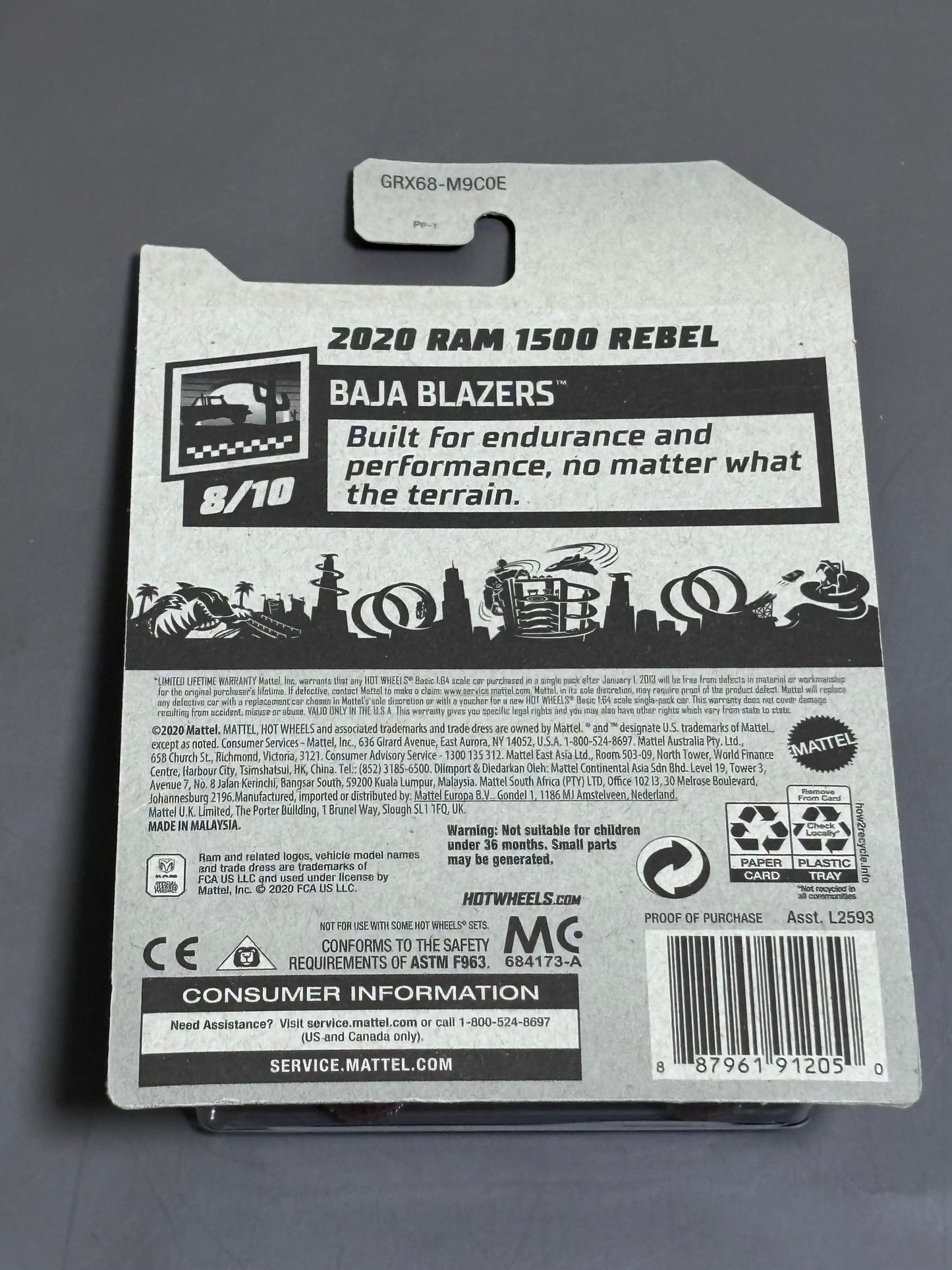 Hot Wheels 2021 HW Baja Blazer 8/10 Blue 2020 RAM 1500 Rebel
