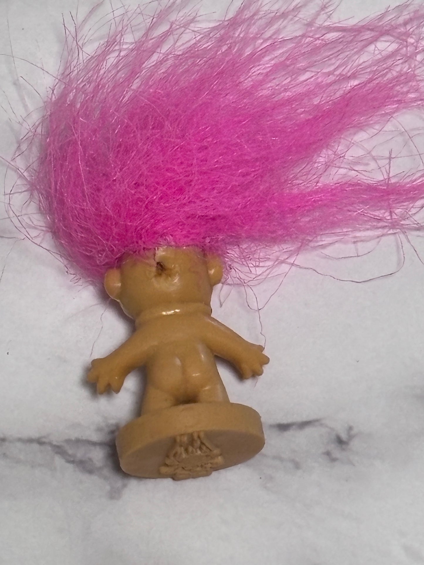 Vintage Troll Staml Mini Figure Pink Hairs 1”