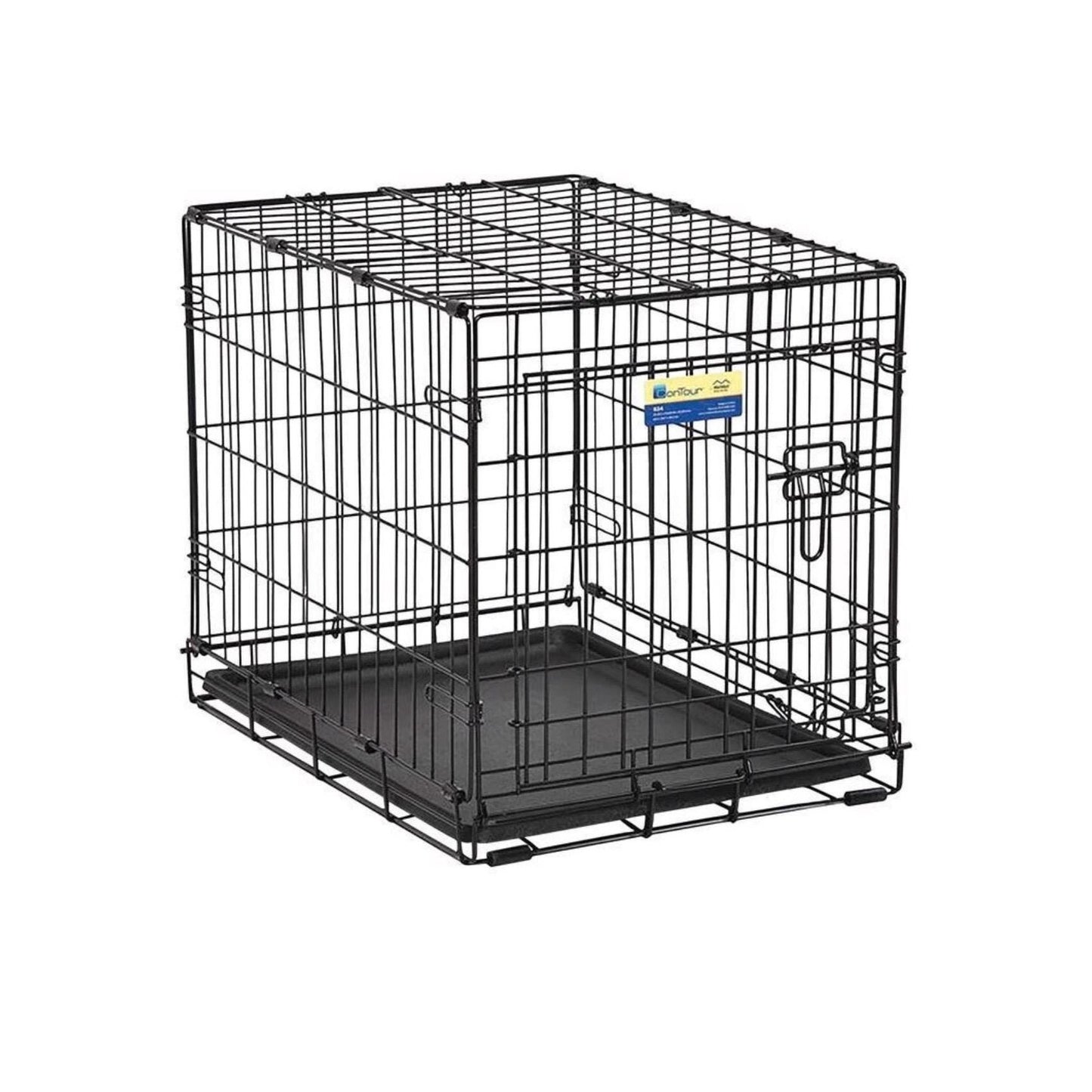 Contour 824 Satin Black Electro-Coat 1-Door Folding Dog Crate fits 16x22 dog