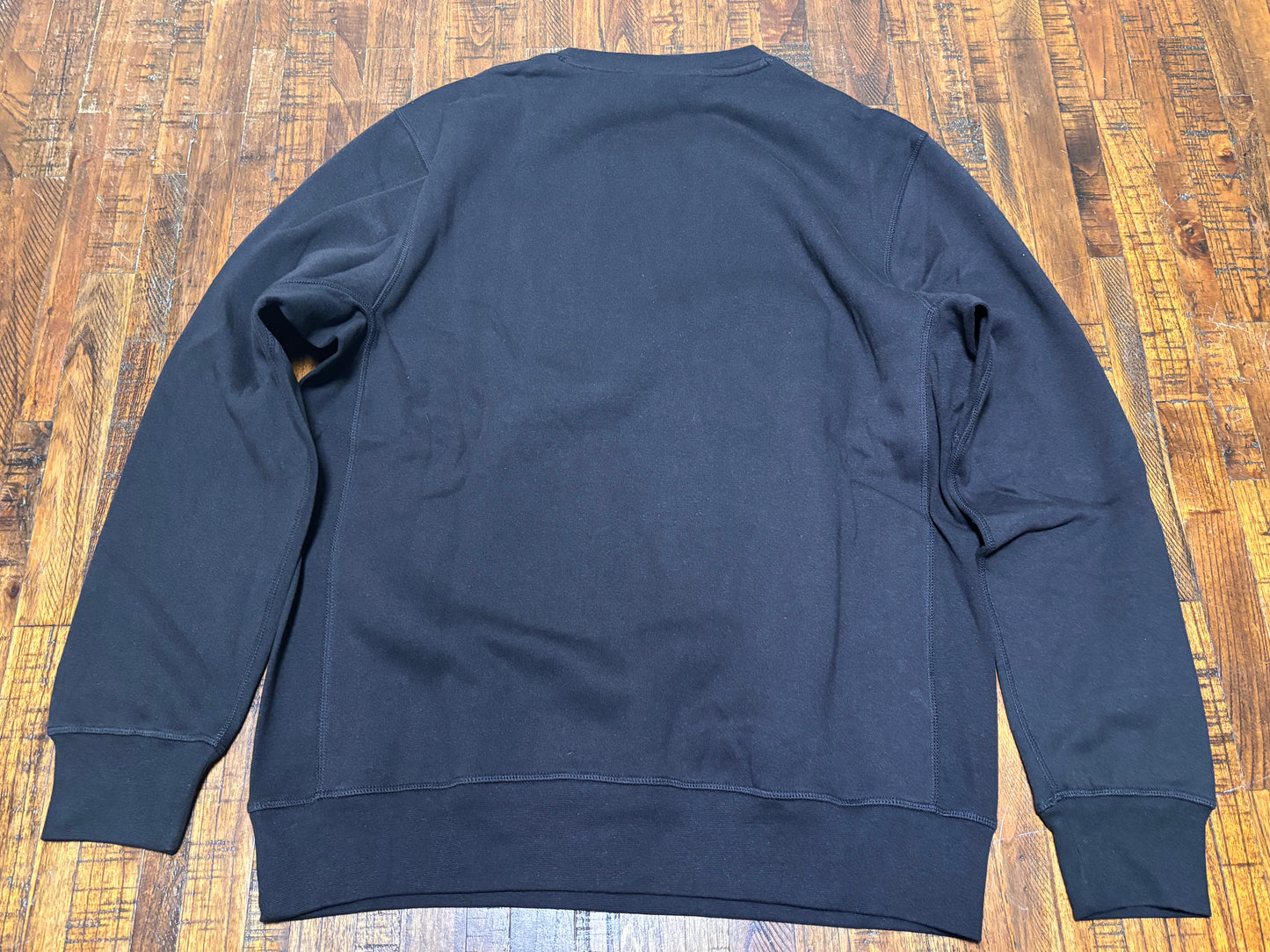 Mitchell & Ness Branded Sports Oversized Pullover Sweat Shirt Long Sleeve Tee T Shirt Black Men’s Large L New NWT