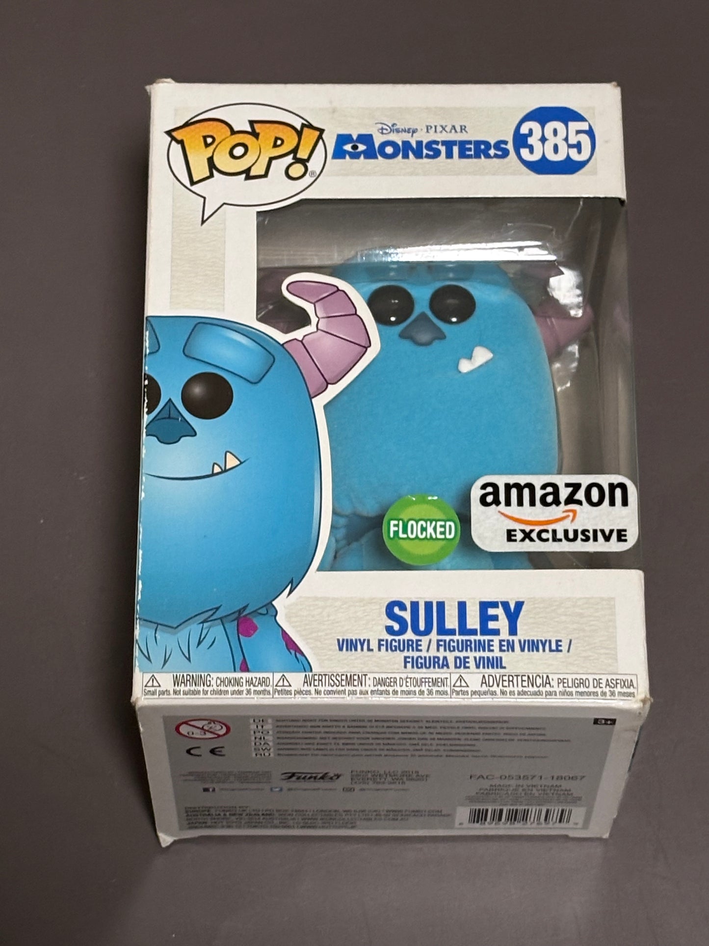Funko Pop Disney Monsters Inc Flocked Sulley Amazon Exclusive #385 New